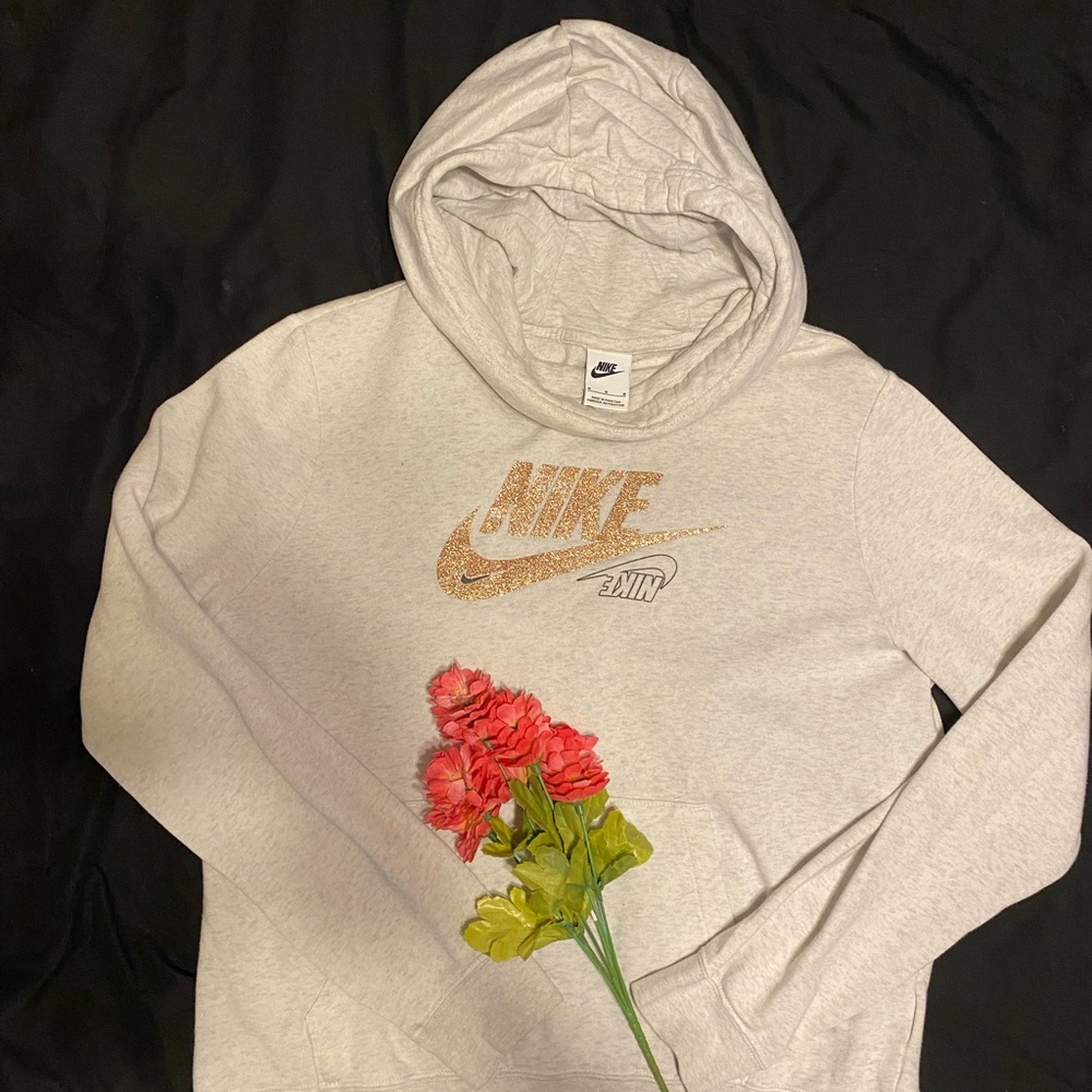 Nike hoodie with gold lettering